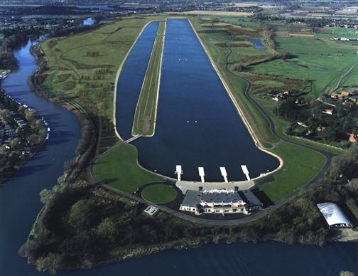 Eton College Rowing Centre - billedet er taget før måltårnet blev bygget i 2005, foto: London 2012