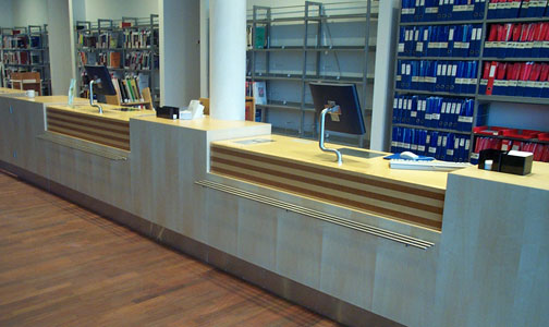 Skranke med justerbar højde. Her i normal højde. Foto: SBI