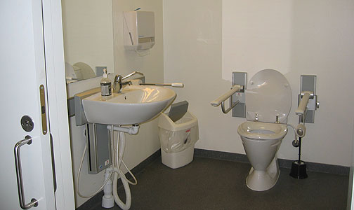 Korrekt udformning af handicapegnede toiletter har afgørende betydning for, om personer med funktionsnedsættelse kan bruge faciliteterne, foto: SBI