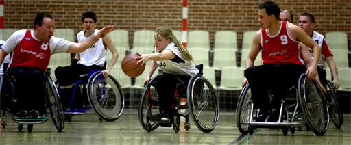 Kørestolsbasket, foto: Brian Rasmussen