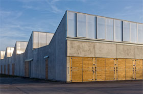 Shedtage med polycarbonat, Hestehospitalet i Tåstrup, Rørbæk og Møller Arkitekter
